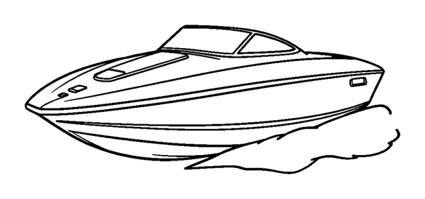 Sleek Speedboat colouring page — free printable for kids