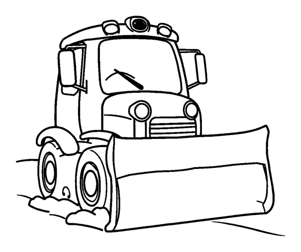 Snow Plough colouring page — free printable for kids