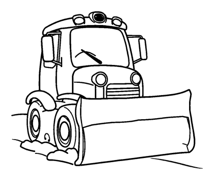 Snow Plough Colouring Page (Kids, Bold & Easy)
