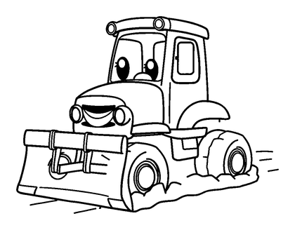 Snow Plough Colouring Page (Kids, Standard)
