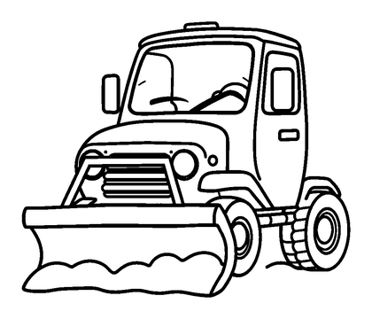 Snow Plough Colouring Page (Kids, Standard)