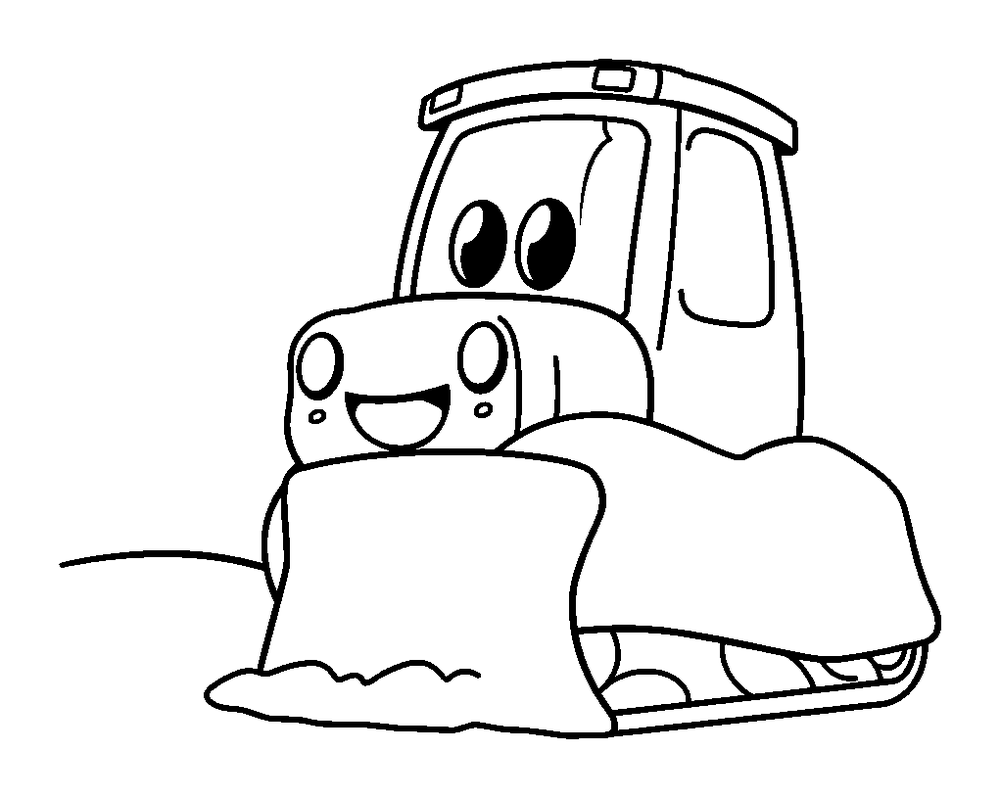 Snow Plough colouring page — free printable for toddlers