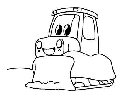 Snow Plough Colouring Page (Toddler, Bold & Easy)