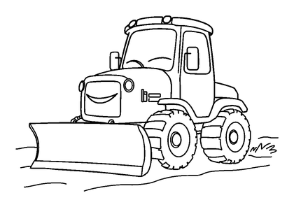 Snow Plough Colouring Page (Toddler, Bold & Easy)
