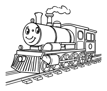 Steam Train Colouring Page (Kids, Bold & Easy)