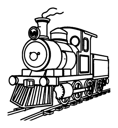 Steam Train Colouring Page (Toddler, Bold & Easy)