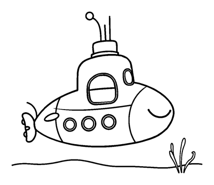 Submarine Colouring Page (Kids, Standard)