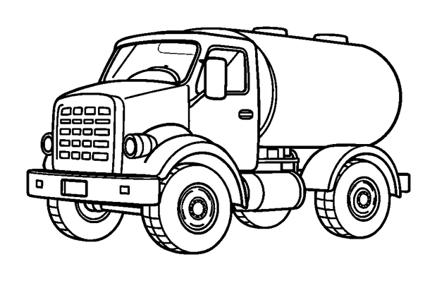 Tanker Truck colouring page — free printable for kids
