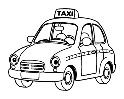 Taxi Colouring Page (Kids, Standard)
