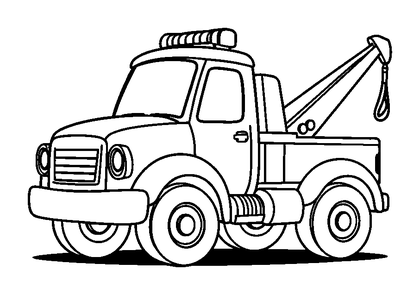 Tow Truck Colouring Page (Kids, Standard)