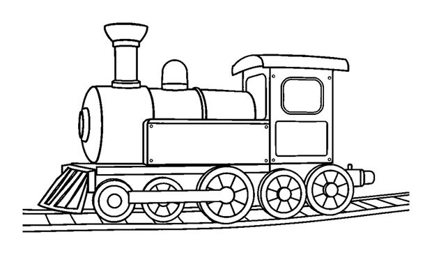 Toy Train Set colouring page — free printable for toddlers