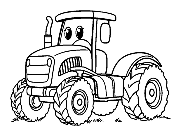 Tractor colouring page — free printable for kids