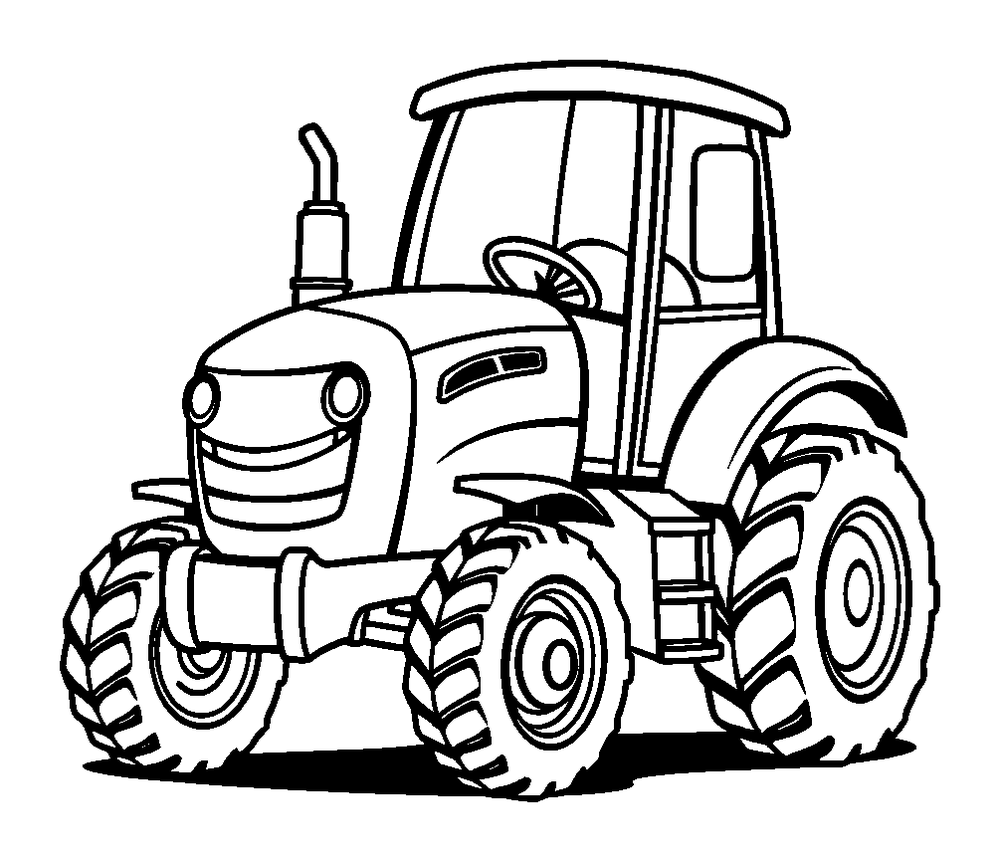Tractor colouring page — free printable for kids