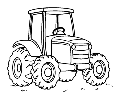 Tractor Colouring Page (Kids, Standard)