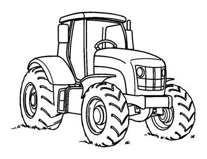 Tractor Colouring Page (Toddler, Bold & Easy)