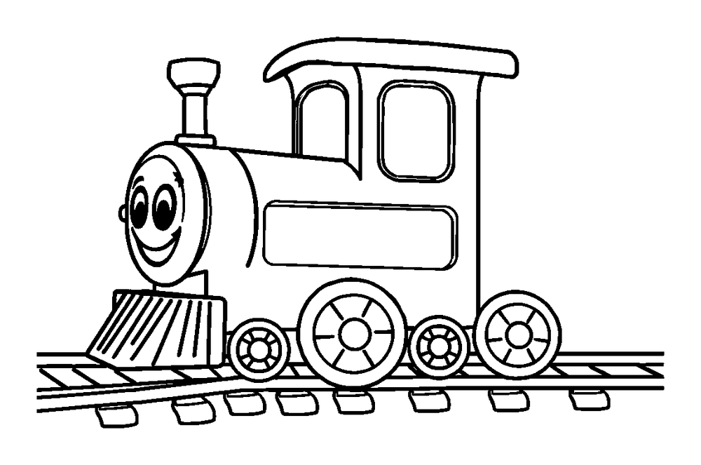 Train colouring page — free printable for kids