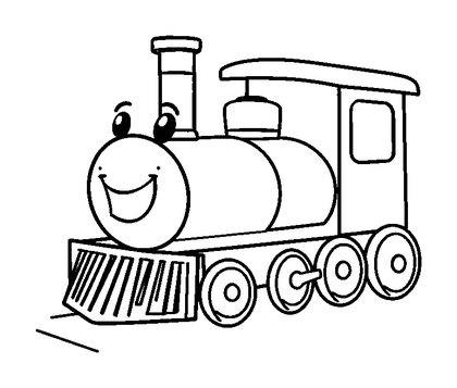 Train Colouring Page (Toddler, Bold & Easy)