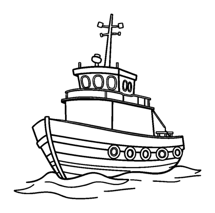 Trawler Colouring Page (Kids, Standard)