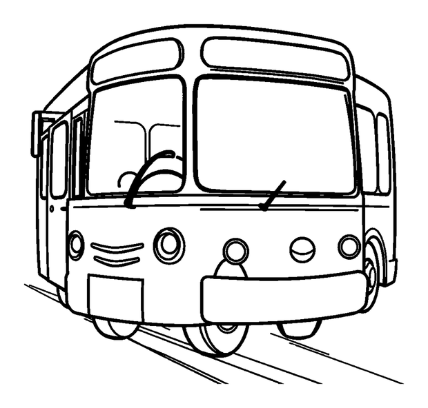 Trolleybus colouring page — free printable for kids