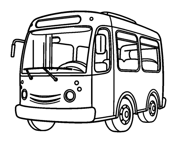 Trolleybus colouring page — free printable for toddlers