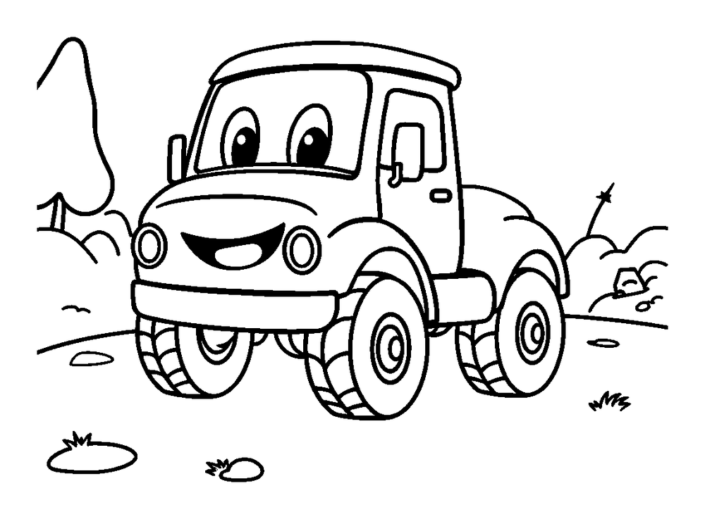 Truck colouring page — free printable for kids