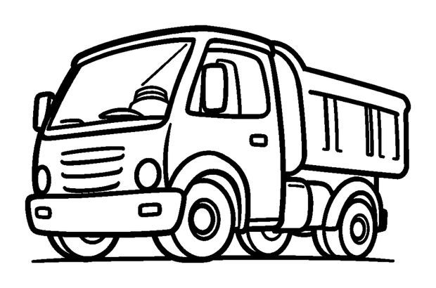 Truck colouring page — free printable for kids