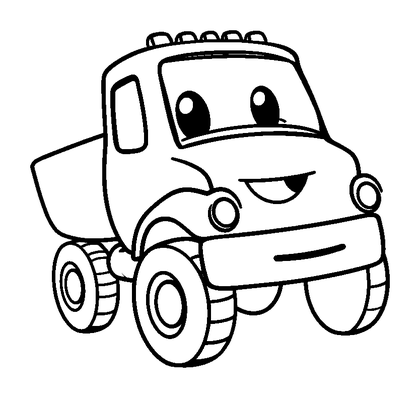 Truck Colouring Page (Toddler, Bold & Easy)