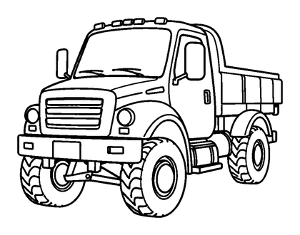 Truck Colouring Page (Toddler, Bold & Easy)