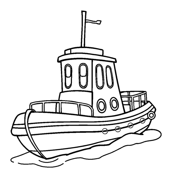 Tugboat colouring page — free printable for kids