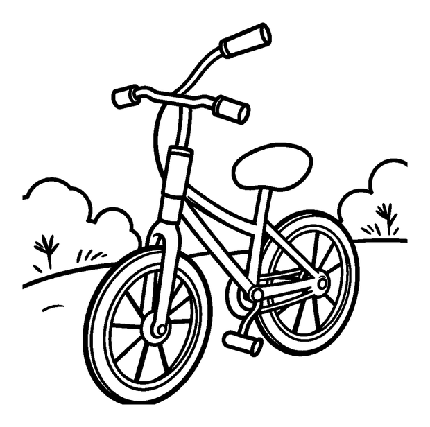 Unicycle colouring page — free printable for kids