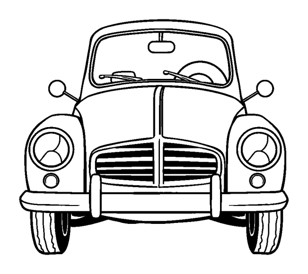 Vintage Red Car colouring page — free printable for kids