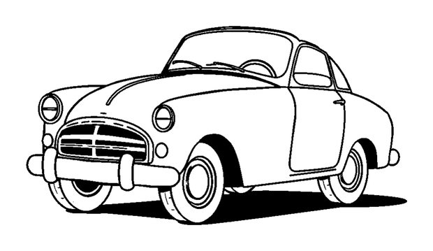 Vintage Red Car colouring page — free printable for kids
