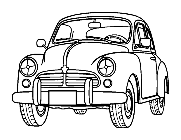 Vintage Red Car colouring page — free printable for toddlers
