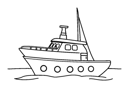 Yacht Colouring Page (Kids, Bold & Easy)