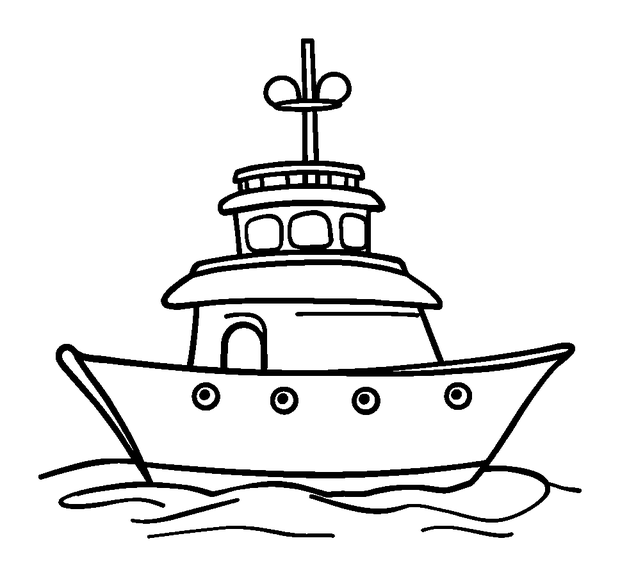 Yacht colouring page — free printable for kids