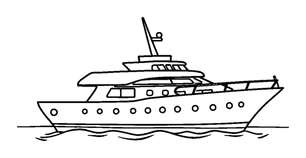 Yacht colouring page — free printable for toddlers