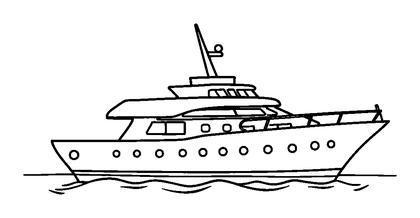 Yacht Colouring Page (Toddler, Bold & Easy)