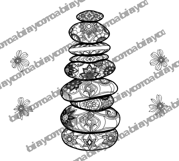 Balance Stones colouring page — free printable for adults