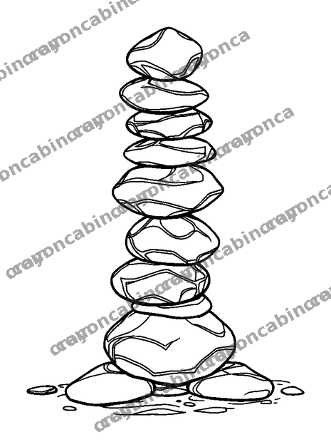 Balance Stones colouring page — free printable for adults
