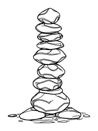 Balance Stones Colouring Page (Adults, Standard)