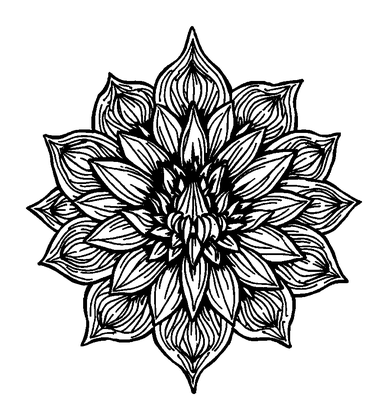Breathing Flower Colouring Page (Adults, Intricate)