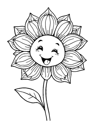 Breathing Flower Colouring Page (Adults, Standard)
