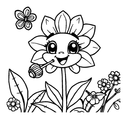 Breathing Flower Colouring Page (Teens, Standard)
