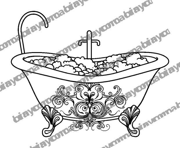Bubble Bath Relax colouring page — free printable for adults