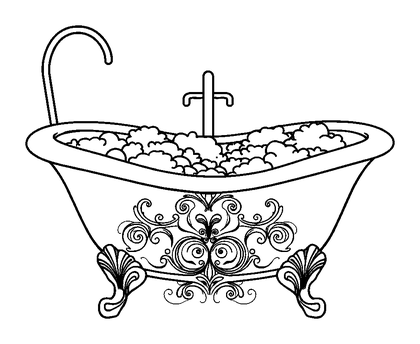 Bubble Bath Relax Colouring Page (Adults, Standard)
