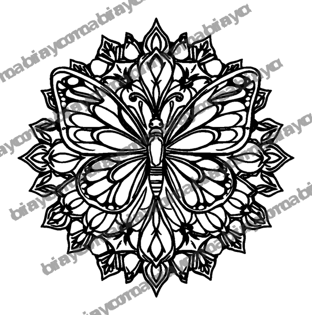 Butterfly Mandala colouring page — free printable for teens