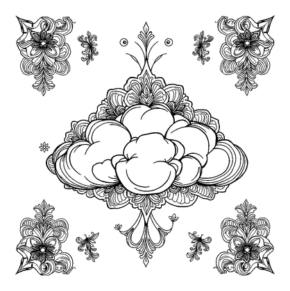 Calm Cloud Colouring Page (Adults, Intricate)
