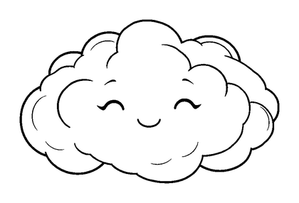 Calm Cloud Colouring Page (Adults, Standard)