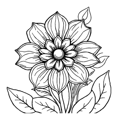 Calm Flower Colouring Page (Adults, Intricate)