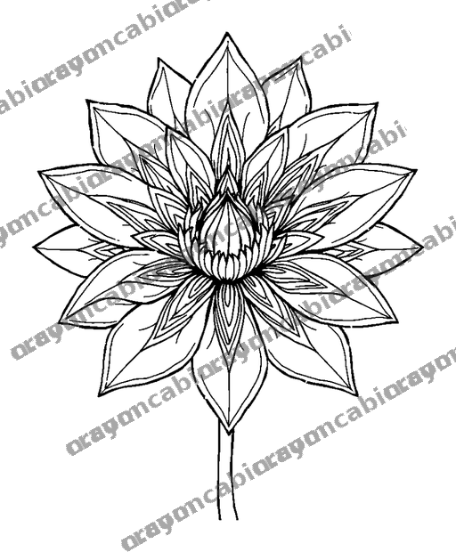 Calm Flower colouring page — free printable for adults